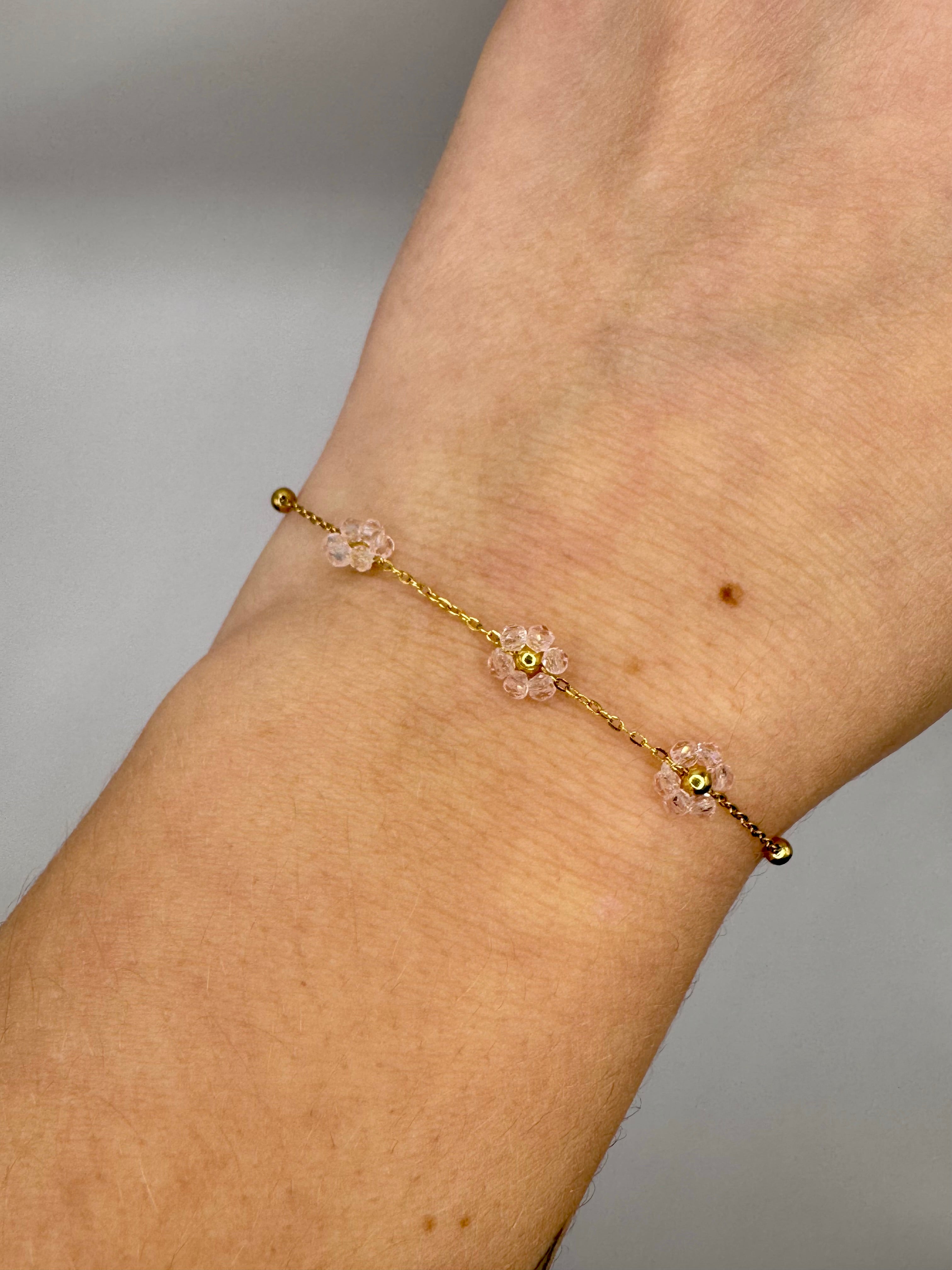 Bracelet Fleurie – Rose Pastel