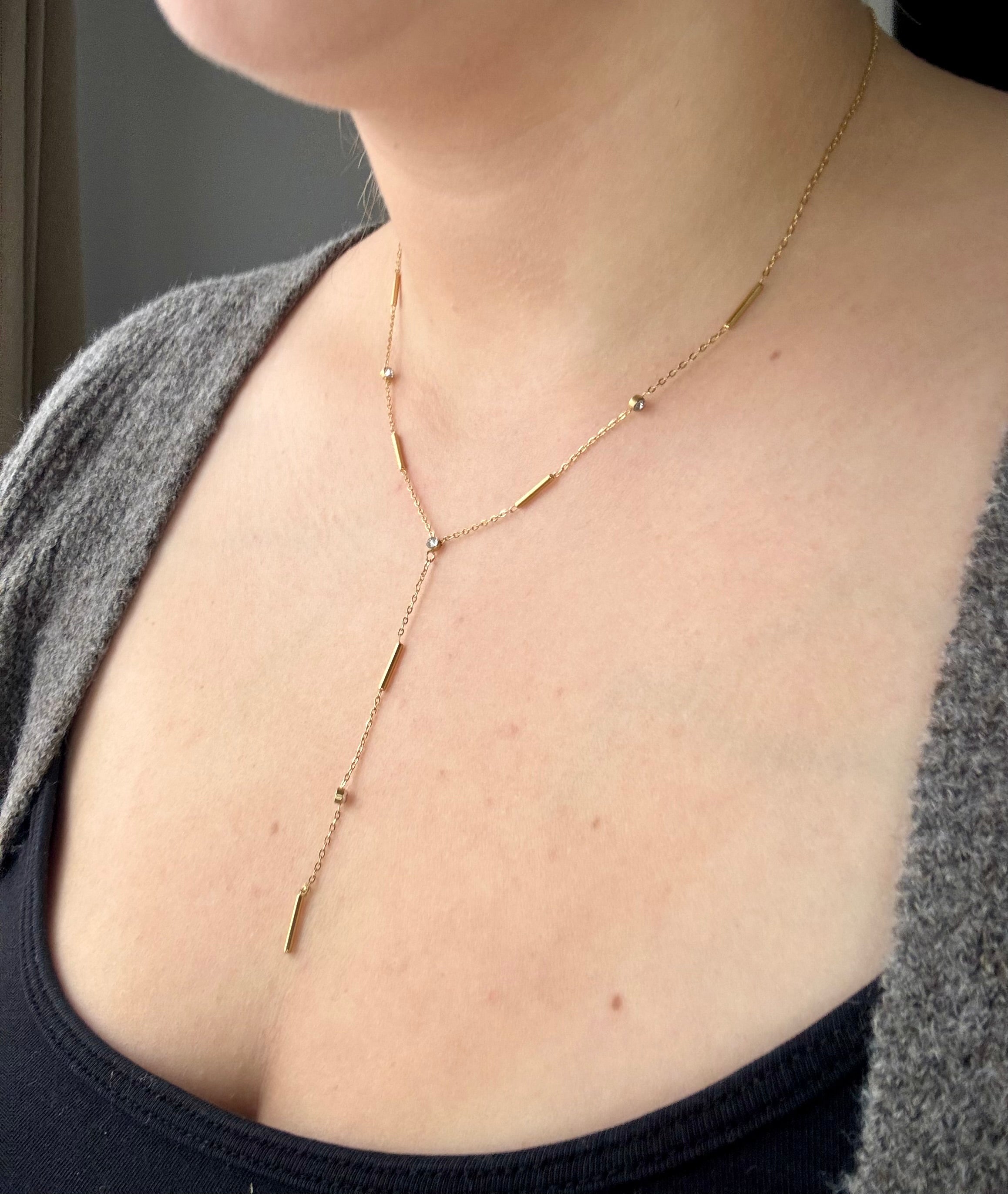 Collier cravate doré