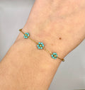 Bracelet Fleurie – Bleu Turquoise