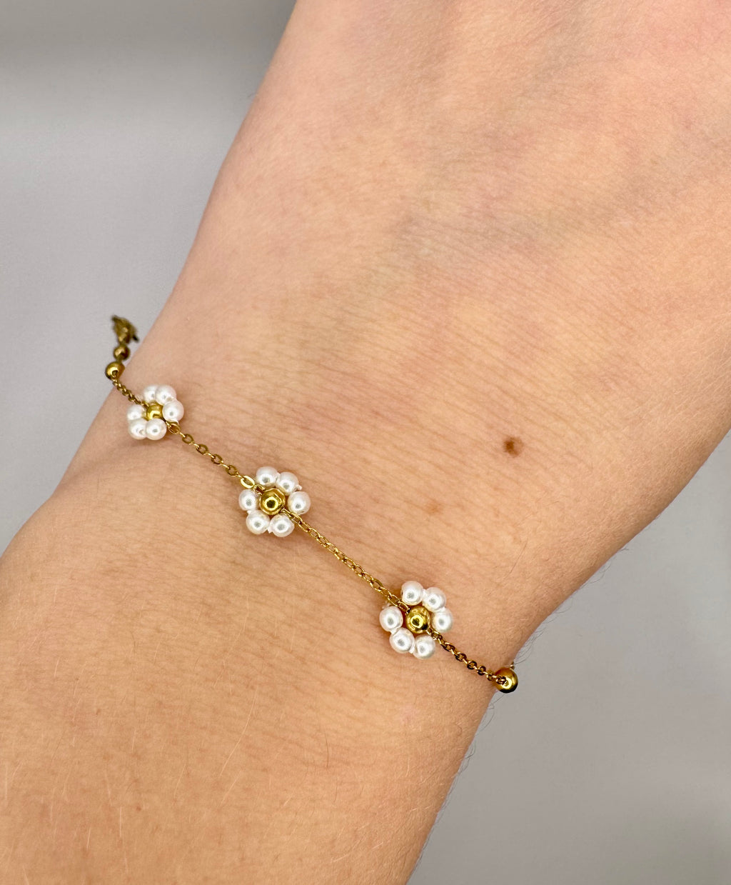Bracelet Fleurie – Blanc Nacré