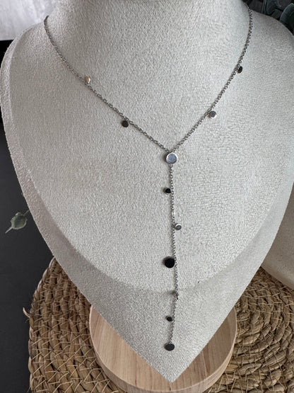 Collier cravate argenté