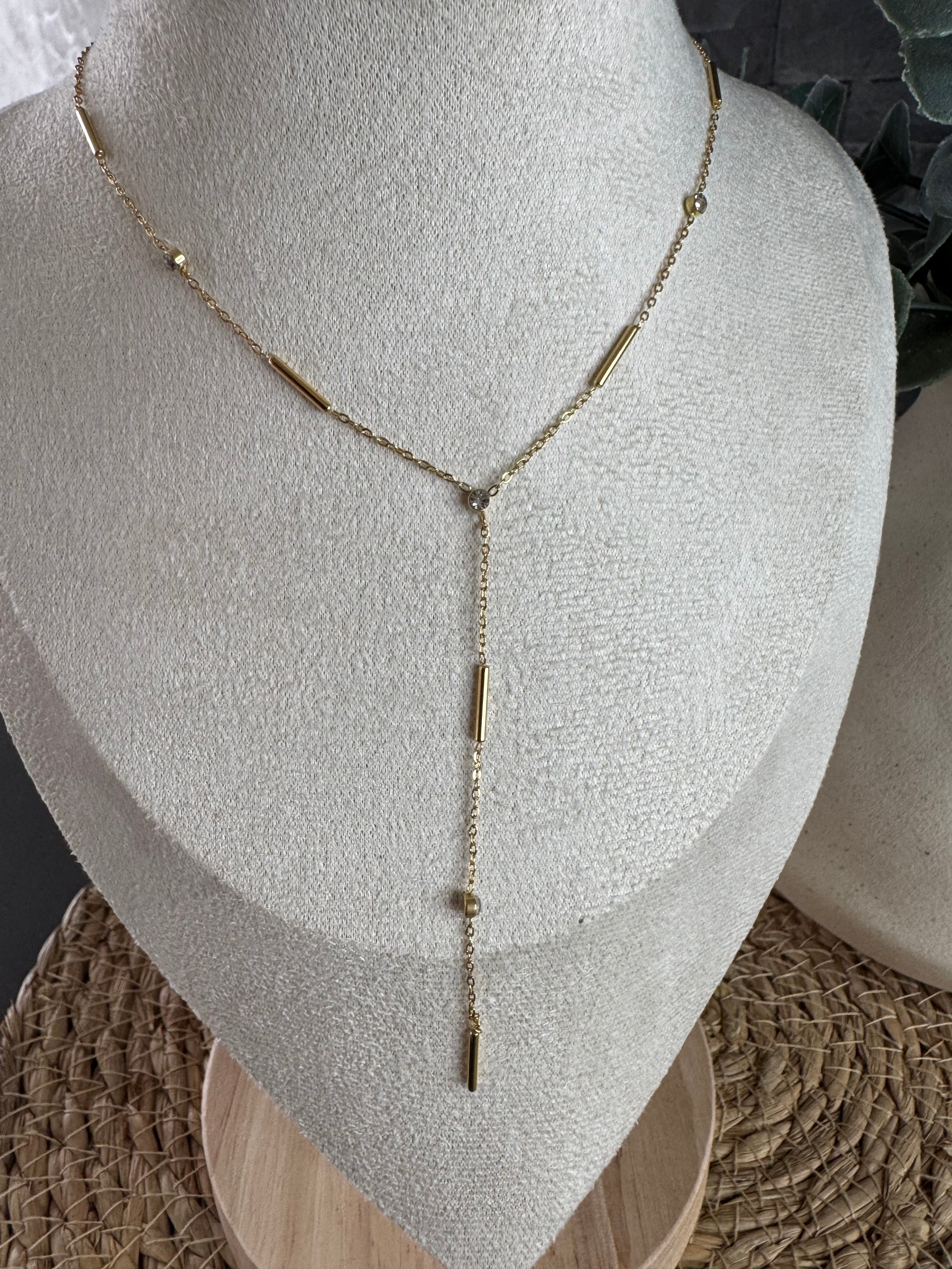 Collier cravate doré