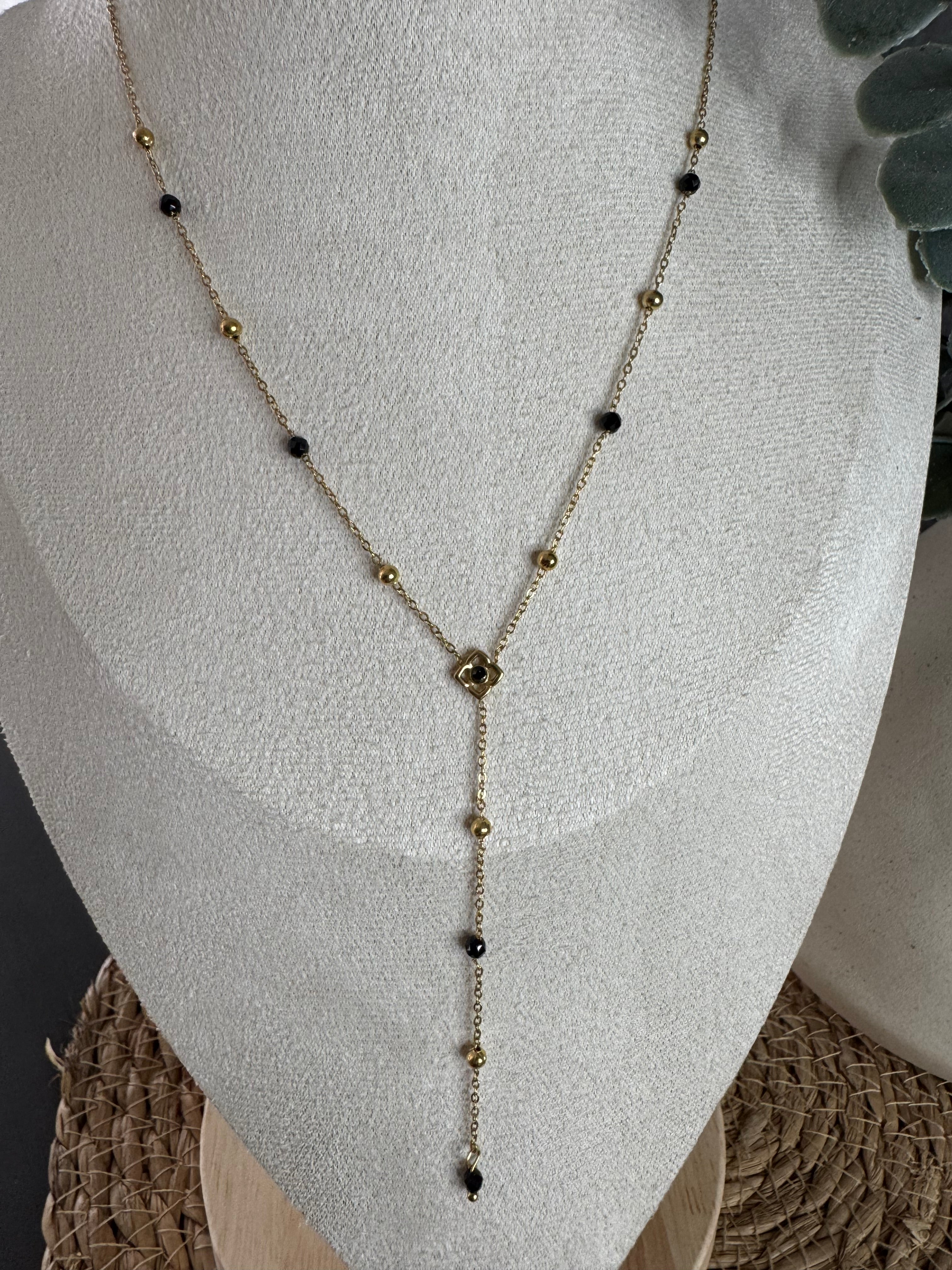 Collier cravate nuit d’or