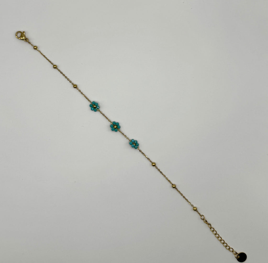 Bracelet Fleurie – Bleu Turquoise