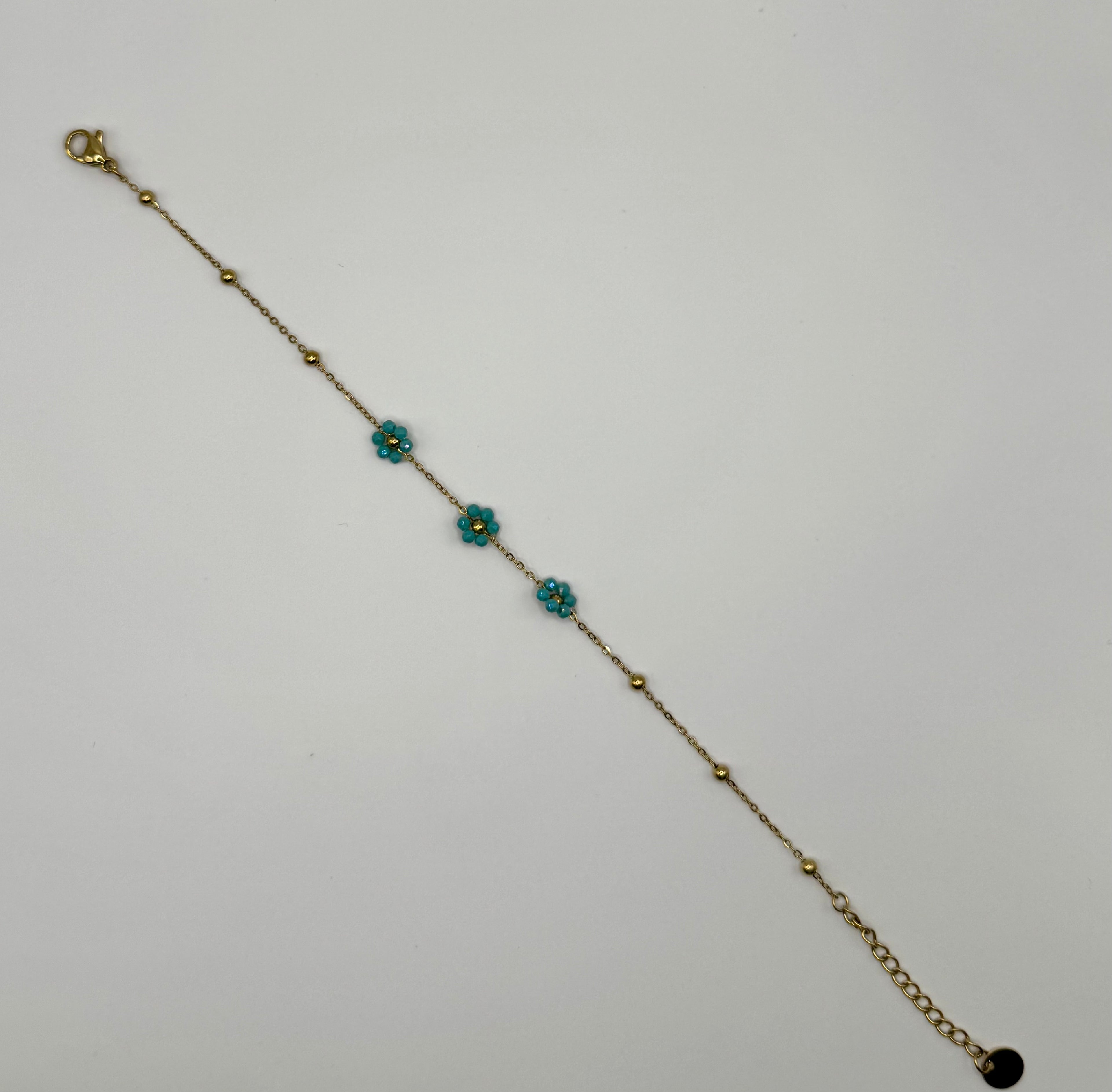 Bracelet Fleurie – Bleu Turquoise