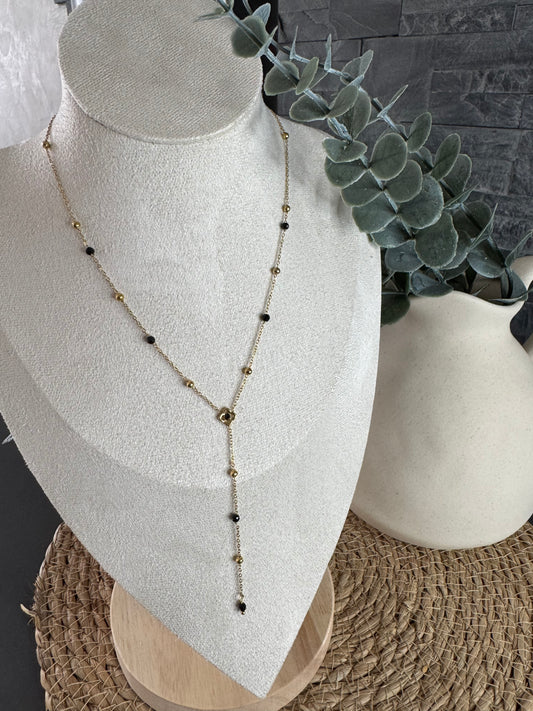 Collier cravate nuit d’or