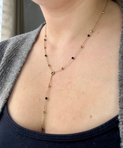 Collier cravate nuit d’or