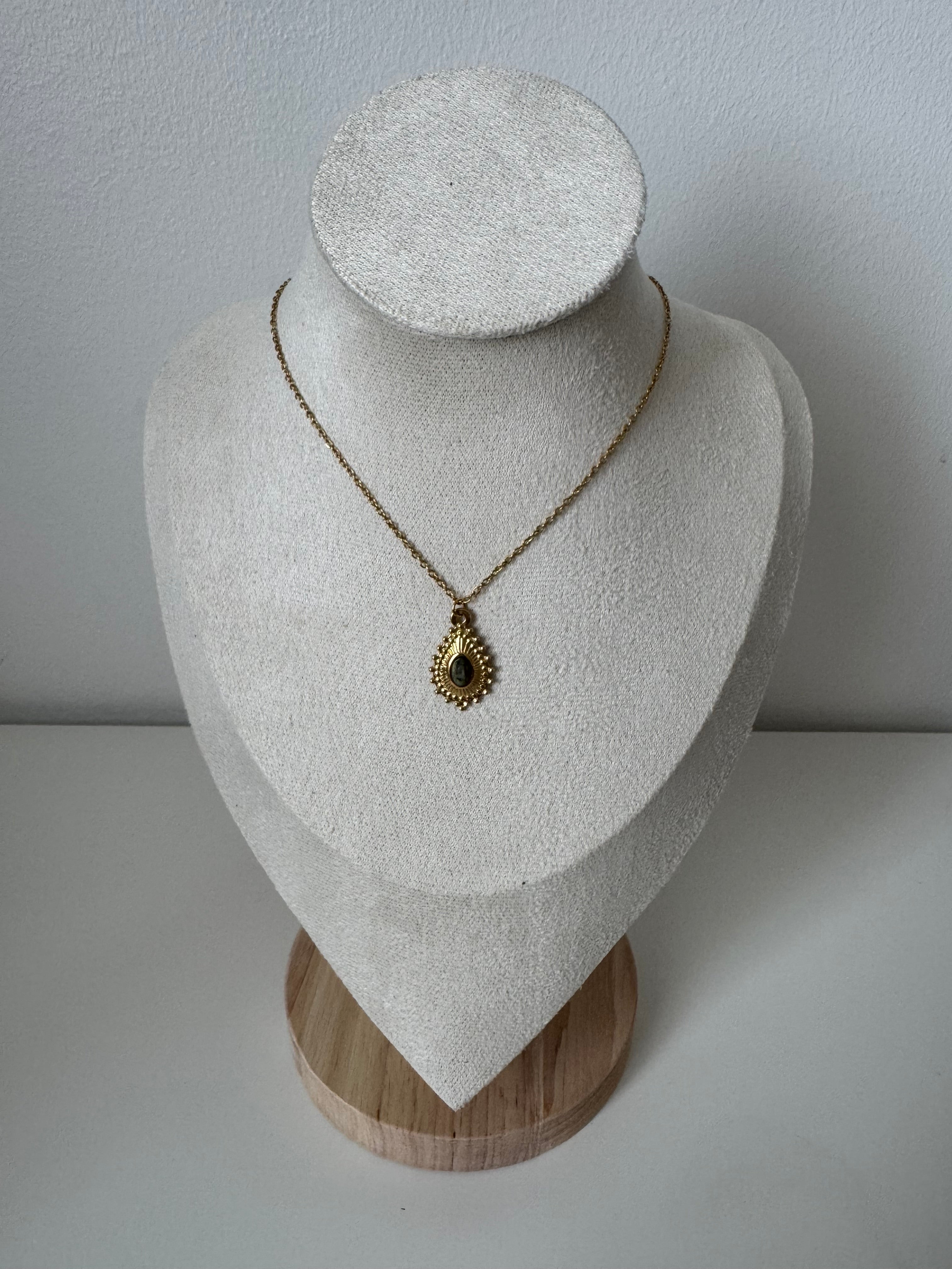 Collier Cœur de Terre Malachite